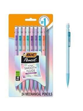 BIC Xtra-Smooth Pastel Mechanical Pencils with Erasers, Medium Point (0.7mm),